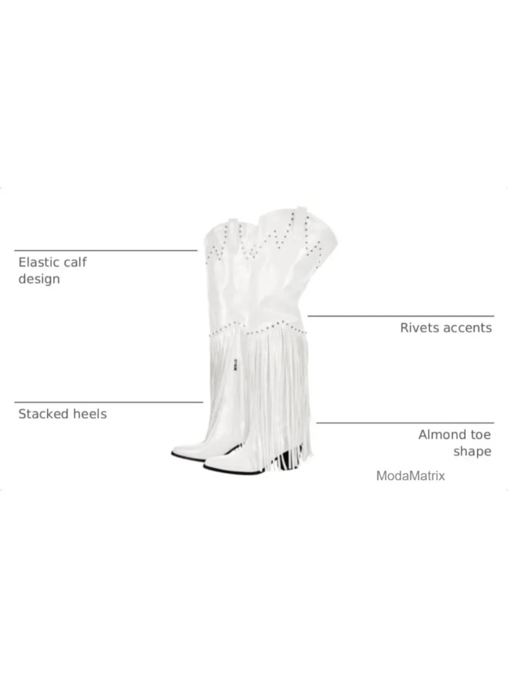 Wide Calf Fringe Thigh High Boots Over Knee Cowgirl Boots Side Zip Cowboy Boots